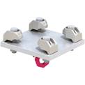 15583 Floorfast - eccentrically stepped clamp | malleable cast iron, galvanized | for M8 | for carrier flange thickness 3-15mm